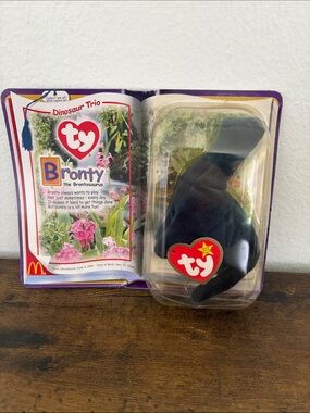 Vintage 2000 McDonald's Ty Bronty the Brontosaurus Dino Trio Set SEALED IN PKG